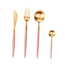 Stainless Steel Cutlery Set Gold and Silver Flatware with Elegant Design for Everyday Dining