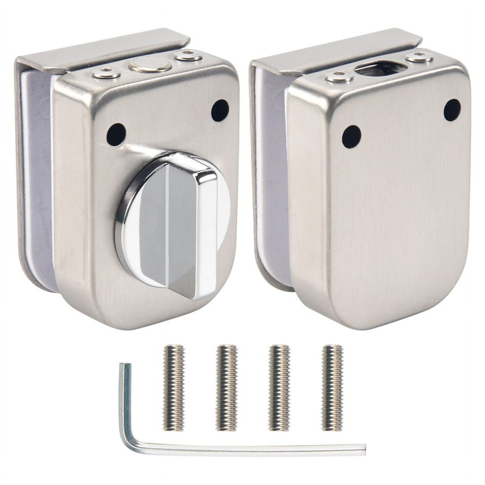 Stainless Steel,Glass Door Latches Lock/Bolt,138A ,Without Drilling,For Double Glass Door, Frameless Glass Door 9389440427822