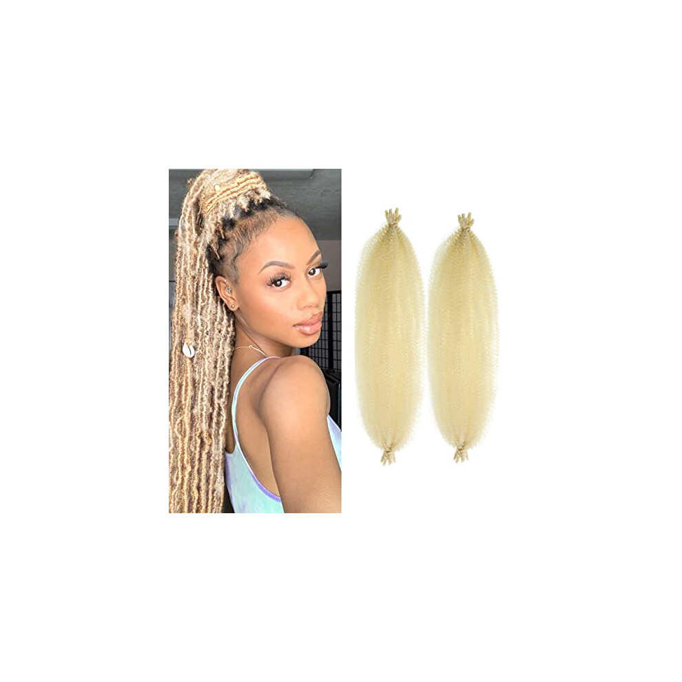 Unisex Black 24 Inch Marley Crochet Hair Extensions Preseparated Springy Afro Twist For Women 613# 8 Packs