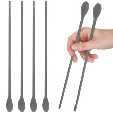 Silicone Stirring Sticks and Cooking Chopsticks, Reusable DoubleEnd Rods for Drink Mixing