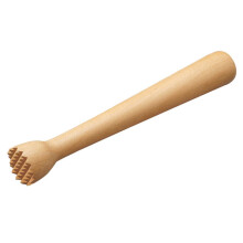 Beech Wood Cocktail Muddler with Ergonomic Grip for Ice Crushing and Fruit Mashing in Bar Drinks