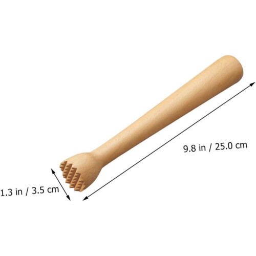 Wooden Cocktail Muddler for Mojitos with Ergonomic Handle, Fruit Crusher Bartender Tool for Home Bar 1