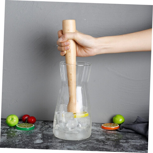 Wooden Cocktail Muddler for Mojitos with Ergonomic Handle, Fruit Crusher Bartender Tool for Home Bar 2