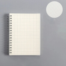 Lightweight Mini A6 Spiral Notebook with Grid and Blank Pages, Transparent Stitched Edge, Creative Coil, Convenient Pocket Notep A6 Grid-Lined
