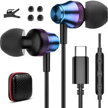 USB-C-Kopfhörer, kabelgebundene Ohrhörer, kompatibel mit Samsung A53S22S21S20FE und Galaxy Z Flip Fold4, In-Ear-Kopfhörer mit