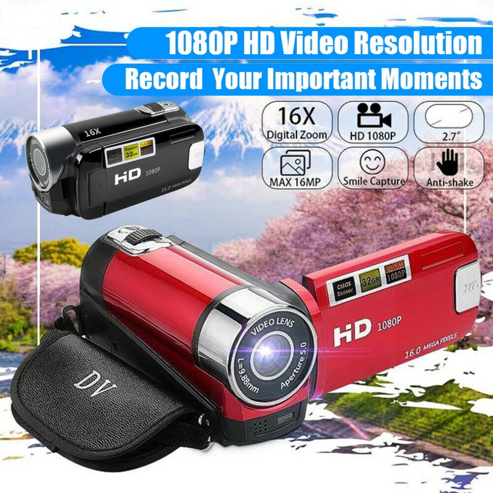 Camcorder Digital Camera,Full Hd 270Rotation 1080P 16X High Definition Digital Camcorder Video Dv Camera, Black 9482828733734