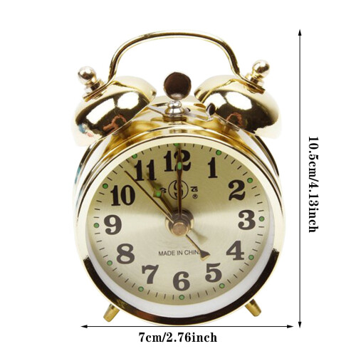 One Hour Timer Clock Metal Vintage Alarm Clock Extra Loud Manual Wind Up Analog Retro Backlight 2