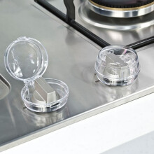 6pcs Clear Stove Knob Safety Covers Child Safety Guards Heat Resistant Childproof Locks for Oven Stovetop Gas Stove