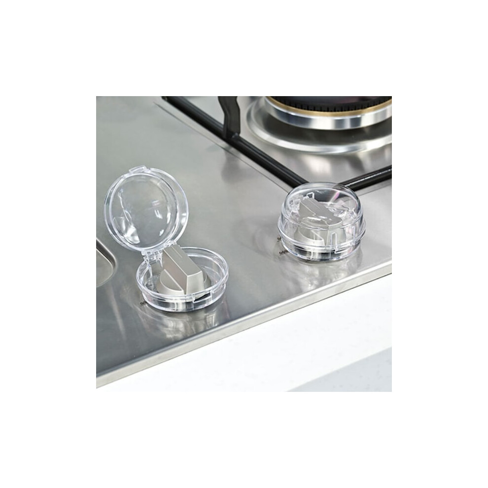 6pcs Clear Stove Knob Safety Covers Child Safety Guards Heat Resistant Childproof Locks for Oven Stovetop Gas Stove