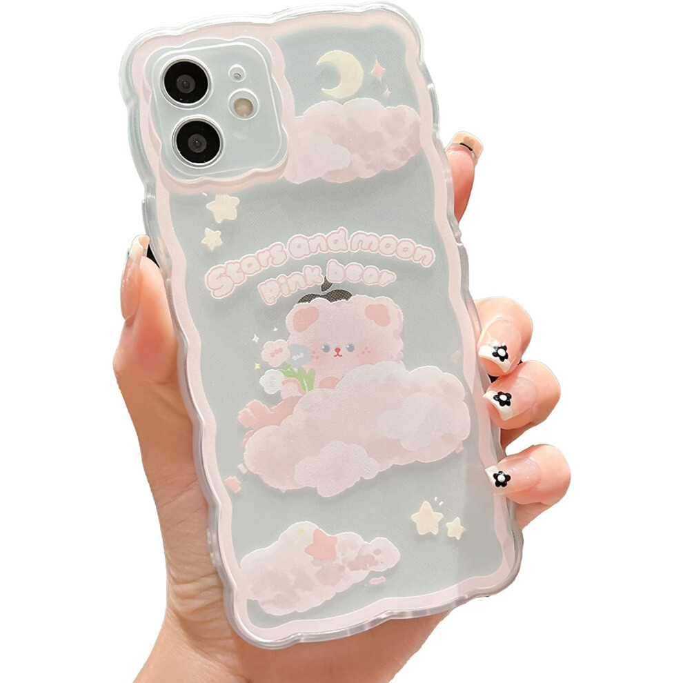 Compatible With Iphone 12 Mini Case, Cute Cartoon Floral Butterfly Design, Aesthetic Kawaii Slim Soft Tpu Transparent Cover - Light Pink 9482828950490