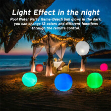 JTWEEN 15.7inch Inflatable LED Beach Ball 16 Colors Changing Light up Pool Ball Remote Control Inflatable Ball for Home Pool Party Patio Garden
