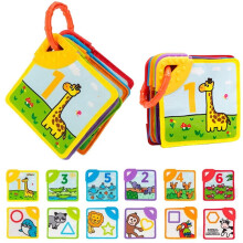 Chok Baby Books Toys, High Contrast Black & White Non-Toxic Fabric Touch & Feel Crinkle Cloth Books with Mirror, Compatible with Early Educational