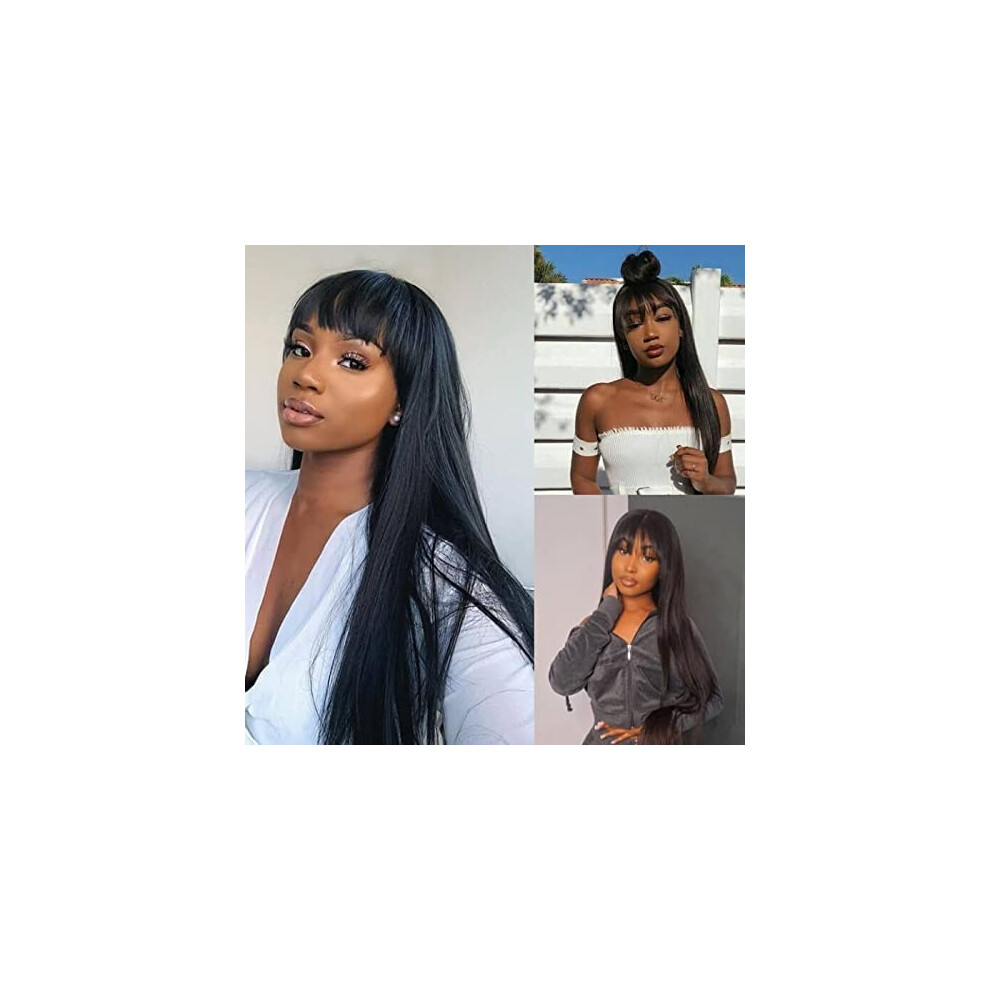 Bob Wig Human Hair with Bangs 150% Density Lace Front Brazilian Virgin Hair for Black Women