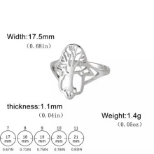 Anello RSAMD in acciaio inossidabile con albero della vita per donna, amuleto vintage, gioielli da dito - acciaio 8-D