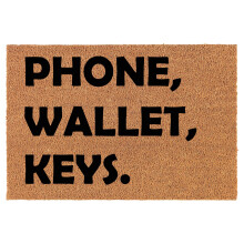 Doormat Natural Coco Coir Door Mat Phone, Wallet, Keys (24" x 16")