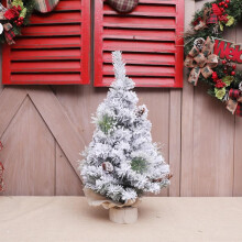 Mini kunstkerstboom van 50 cm - Tafeldennenboom in pot, wit, voor binnen, huis en knutselprojecten (compatibel met kerstdorp)