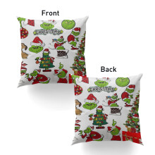 Grinchmas-Dekokissenbezug (45 x 45 cm) – Dekorativer Dekokissenbezug für Wohnzimmer, Couch und Zuhause