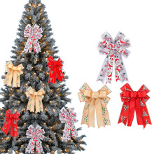 Große Weihnachtsschleife – Samtkranz & Baumspitzen-Ornament, passend zur Weihnachts- und Valentinstagsdekoration