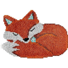 Latch Hook Kits Rug Animal, Crochet Yarn Cushion, Pre-Printed Canvas, 52X38cm - DIY Needlework Kit for Home Decor