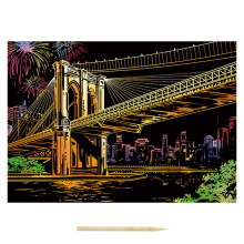 Colorful Scratch Paper Set City Night Scene Painting Living Room Decoration Painting Home Decor