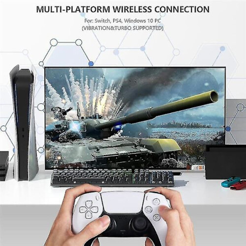 R100Pro USB-ontvanger draadloze adapter gamecontroller converter voor PS4, PS5-serie en Switch-controller Bluetooth 1