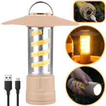 Yegsfteu5Lichtmodi USB-wiederaufladbare kleine Camping-Taschenlampe mit Lampenschirm, LED-Atmosphärenlicht für Outdoor-Angeln und Notfälle