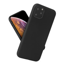 Kompatibel med iPhone11-cover Blødt TPU-cover Tyndt Sort Sort