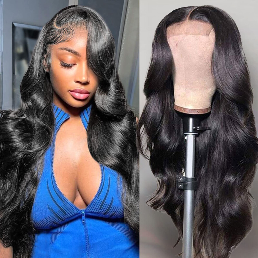 5x5 HD Lace Closure Wig 20 Inch Brazilian Human Hair Body Wave 180 Density Natural Hairline