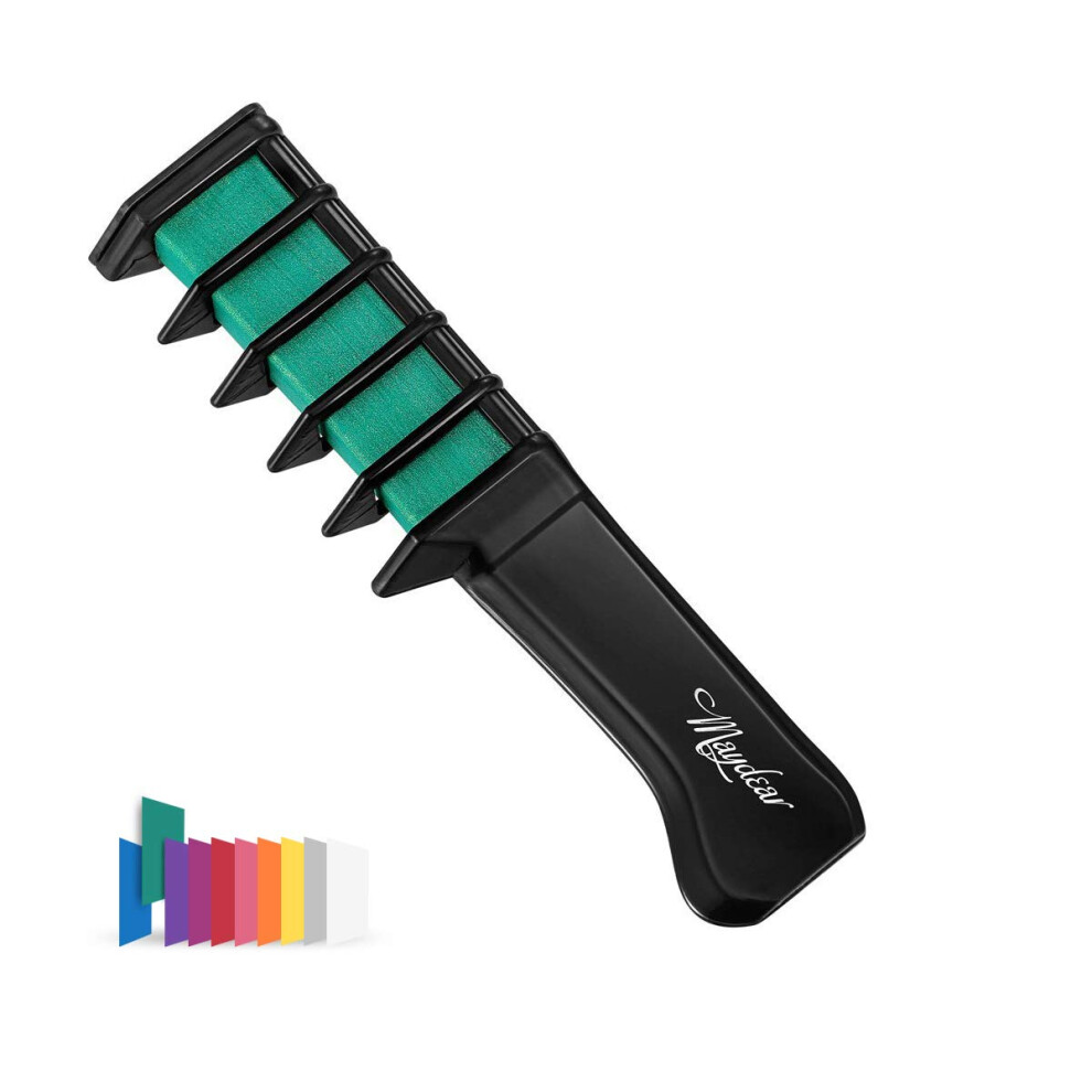 Green Temporary Hair Chalk Comb Fast Color Application, Washable Nontoxic Hair Color For Kids