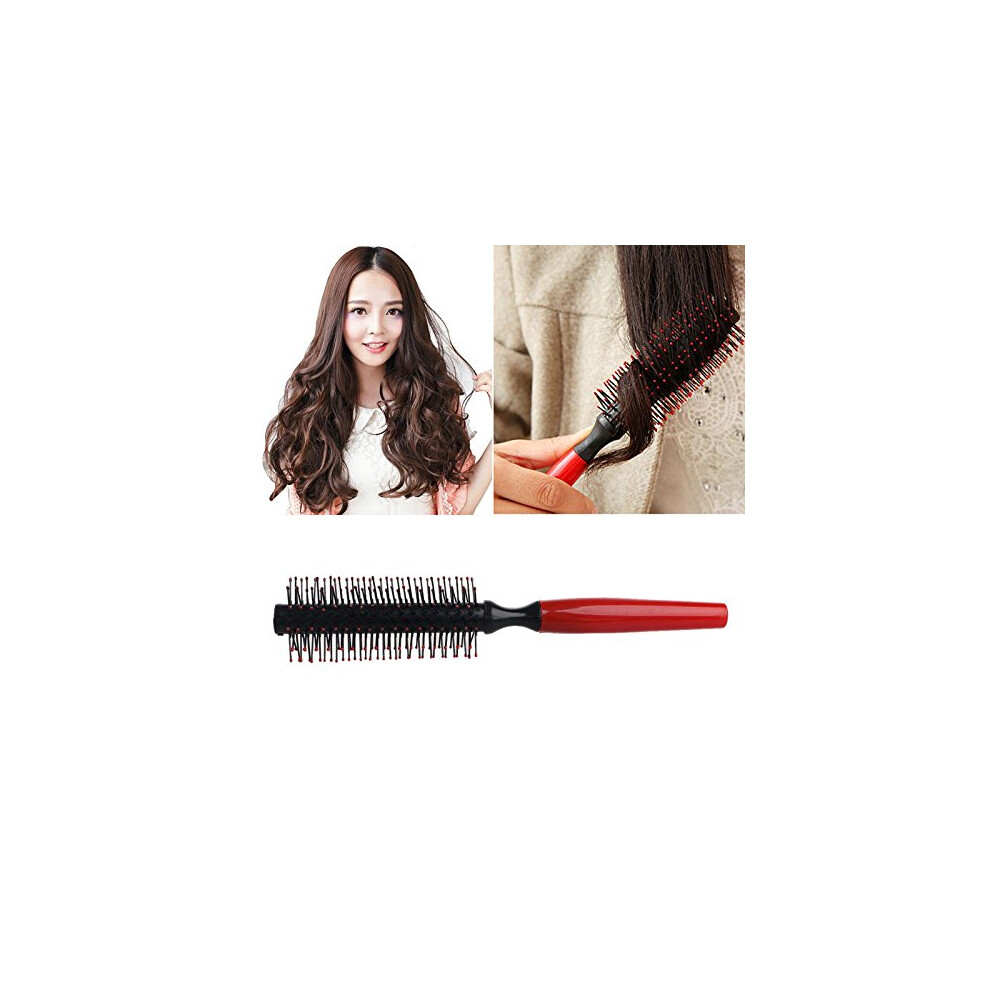 Round Hair Brush with Gentle Nylon Bristles for Blow Drying and Volumizing Styling