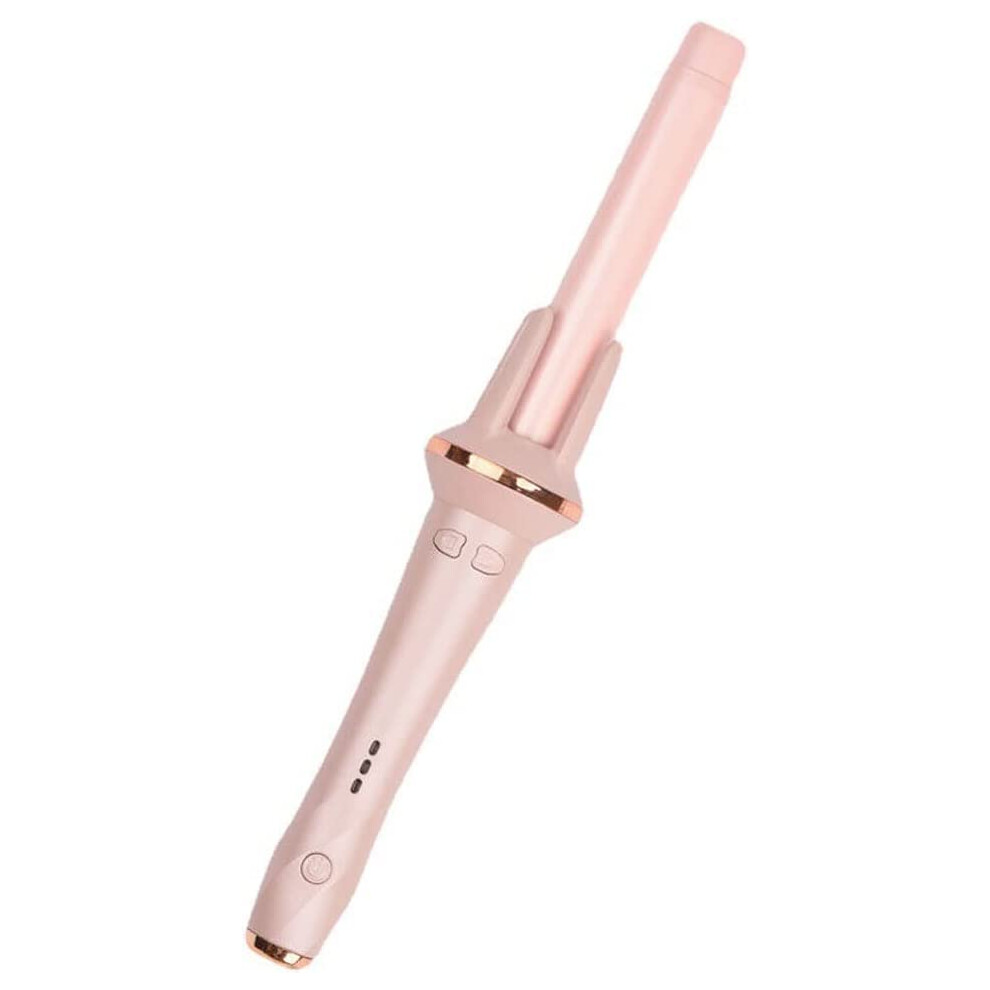 Pink Automatic Curling Iron With Tourmaline Ceramic, 360 Auto Rotation, Negative Ion Hair Curler