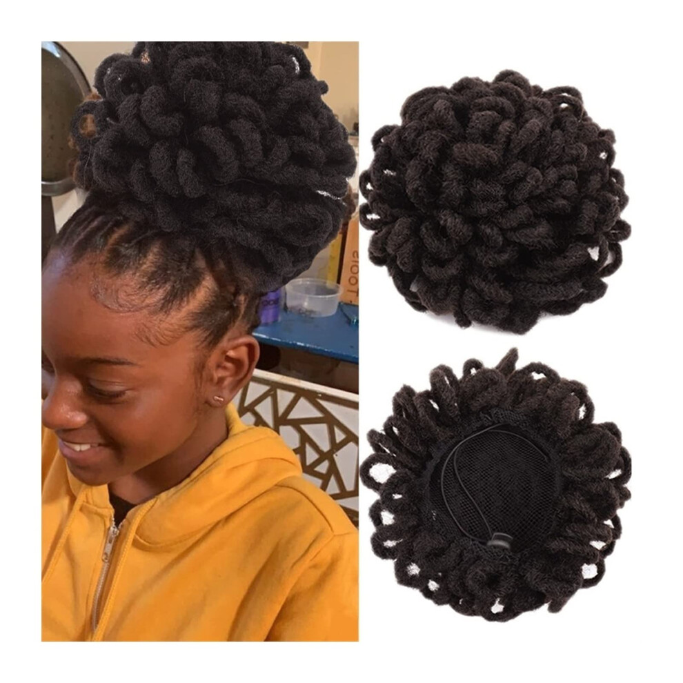 Synthetic Curly Drawstring Hair Bun for Women, Adds Volume, Secure Fit, Lightweight Hairpiece