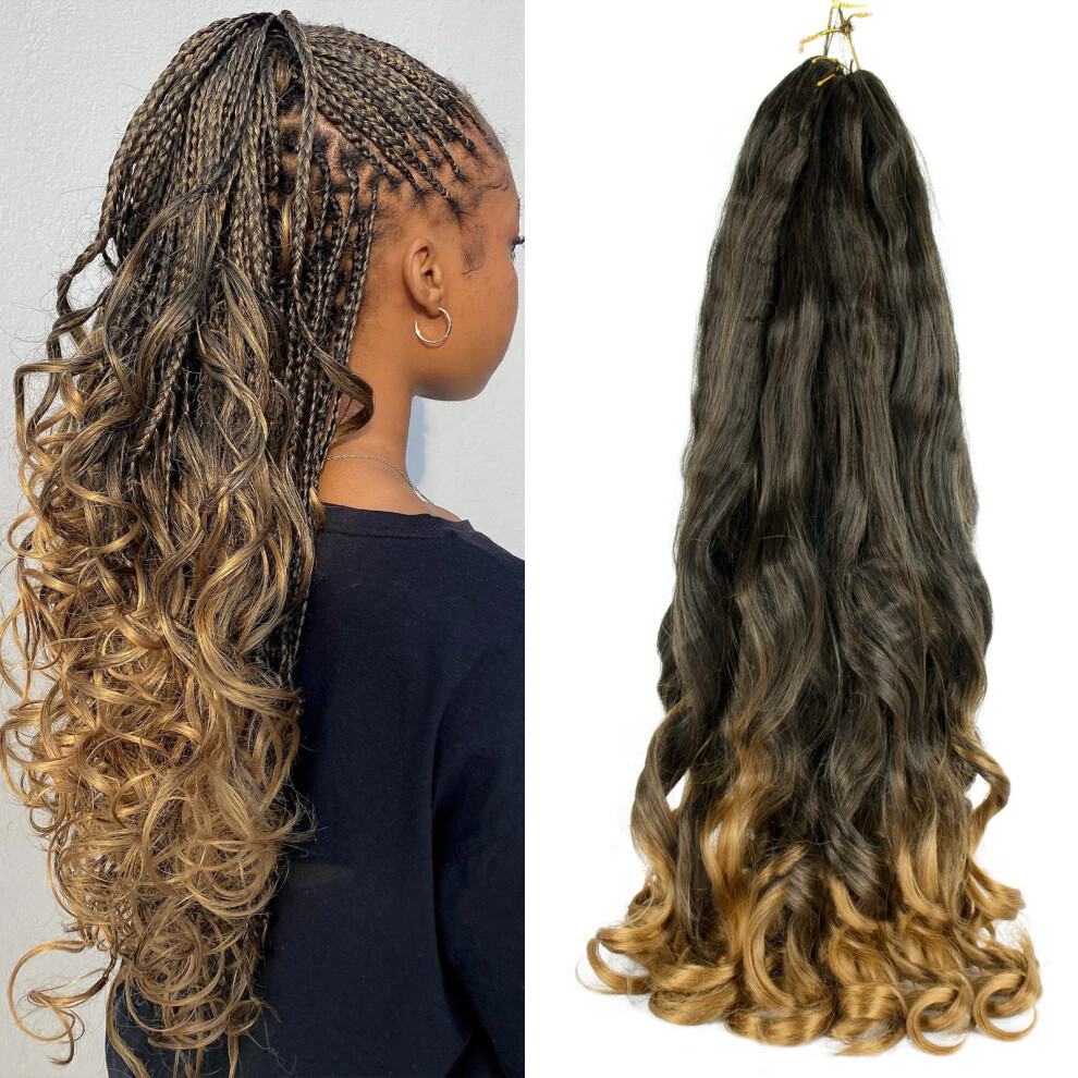 Unisex Black Crochet Braiding Hair Prestretched 22 Inch Soft Yaki Box Braids Extensions With Bouncy French Curl