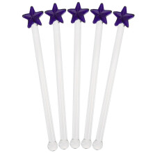 5pcs Reusable Clear Glass Stir Sticks Heat Resistant Cocktail and Coffee Stirring Rods