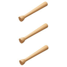 Set of 3 Wooden Cocktail Muddlers Durable Beech Wood Ergonomic Smooth Grip for Mojitos and Home Bar