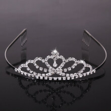 Princess Tiara for Girls with Rhinestones Heart Crown for Birthday Party Wedding and Pageant