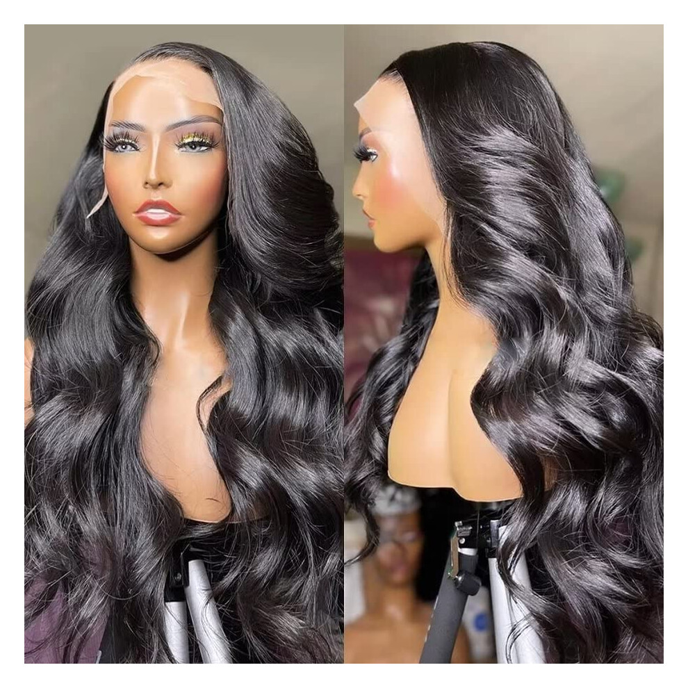 Unisex 18 Inch Hd Lace Front Wig Brazilian Body Wave Glueless Preplucked Hairline With Baby Hair