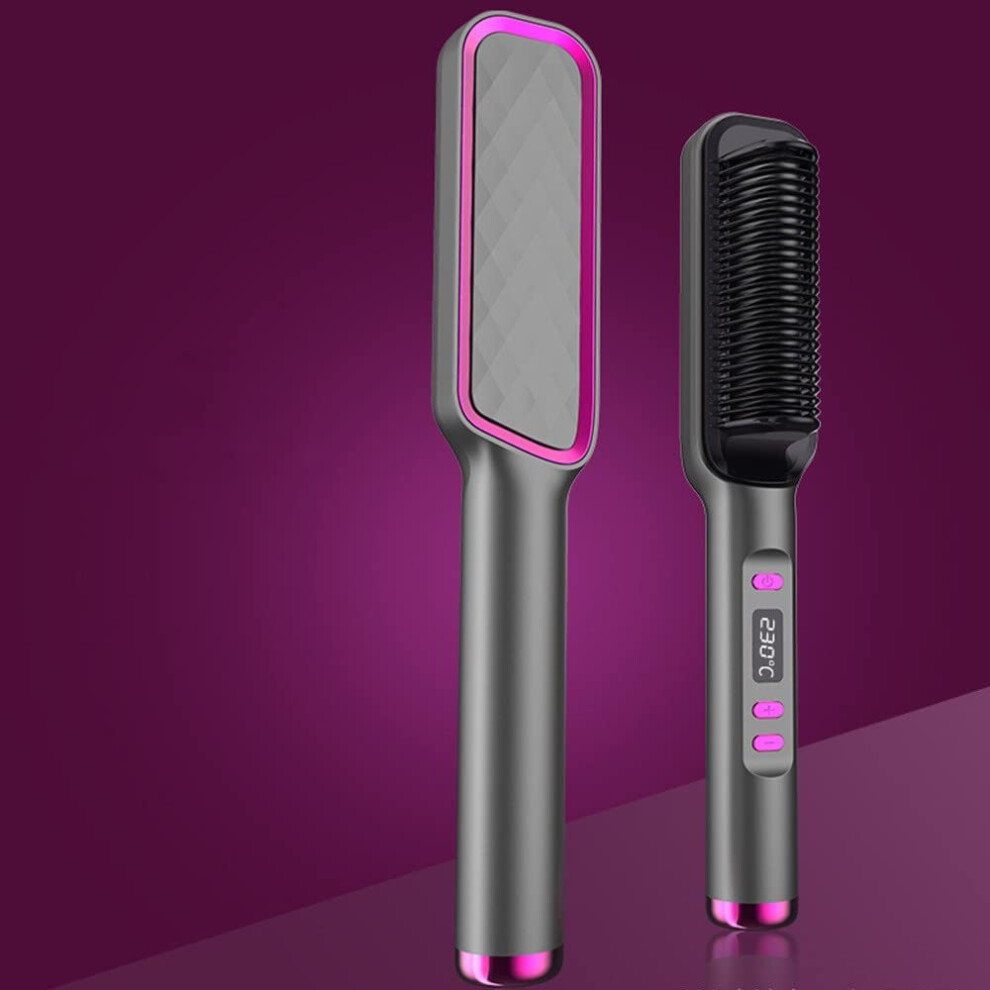 Hair Straightener Brush with AntiScald Comb, Fast Heating for Short Thick Hair Women