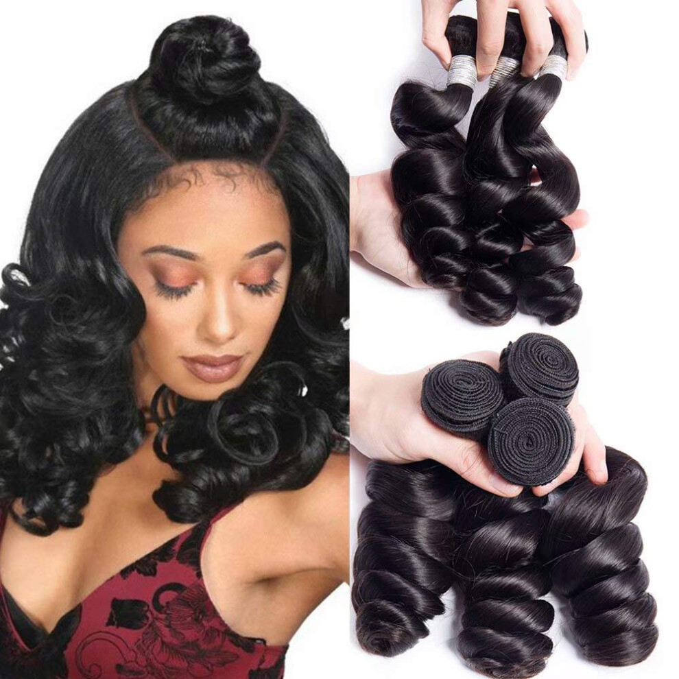 10A Brazilian Body Wave Virgin Human Hair Bundles Natural Black Double Weft Dyeable Extensions