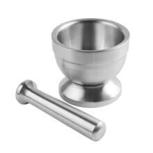 Stainless Steel Mortar and Pestle Set, Brushed Metal Bowl Holder for , s, , Garlic, Kitchen, Cooking and