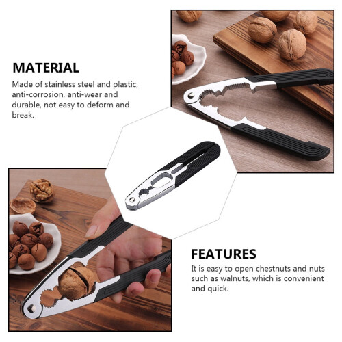 Nutcracker Nutshell Opener Walnut Clip Biscuits Wine Tool Manual Stainless Steel 2