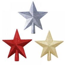 Lot de 3 étoiles de 20 cm (7,9 pouces) pour sapin de Noël, en plastique incassable, taille universelle, pour décoration intérieure.