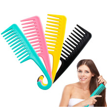 4 Pcs Wide Tooth Detangling Comb with Hook for Curly Thick Long Hair Wet Dry Styling
