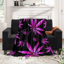Throw Blanket Luxury Ultra-Soft Micro Fleece Blanket for Bed, Couch, Living Room, Home, Sofa Warm Leaf Purple Weedsgrass Throw Blanket