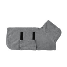 Dog Drying Coat, Super Absorbent Dog Bathrobe Towel for Cold Weather, Beach, Pool, Microfibre Fast Drying Pet Dog Bath Robe for Dogs(S, Gray)