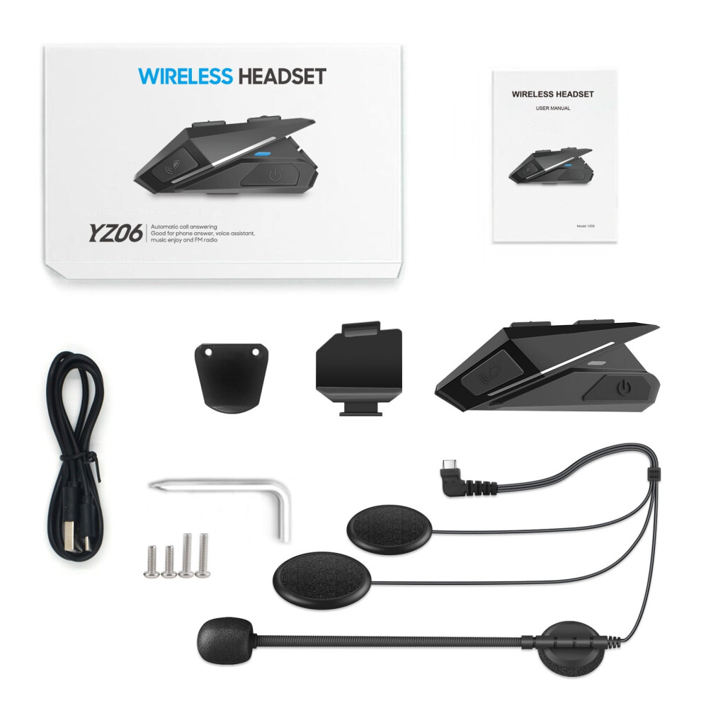 Avtoify Helmet Bluetooth Headset Built-In Riding Hands-Free Calling Bluetooth Headset Headset Stereo Takeaway Navigation Headset Black 9482828956737