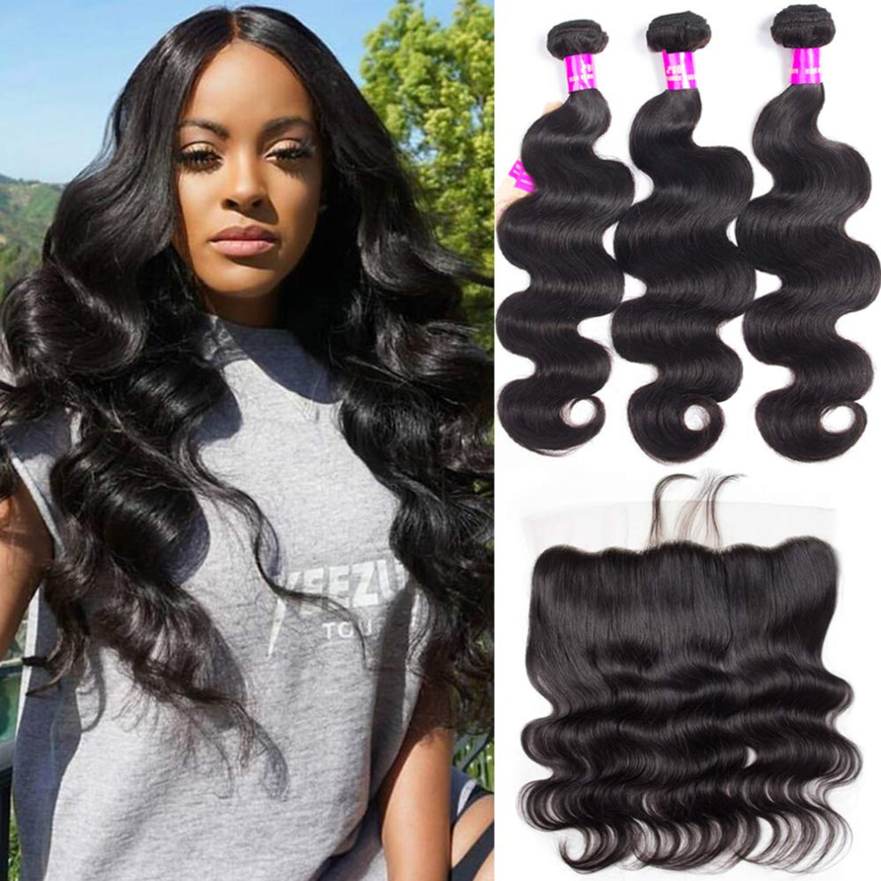 Unisex Brazilian Body Wave Hair Bundles With Lace Closure Full Head Virgin Human Hair Extensions 9A