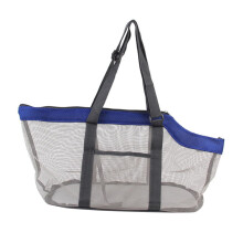 Breathable Nylon Pet Carrier Bag with Cushion for Small Dogs and Cats Hiking Travel Blue