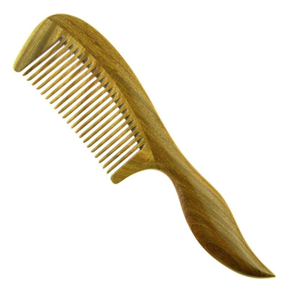 Unisex Green Wooden Hair Comb Sandalwood Fine Tooth Static Hair Smoothing For Women And Men
