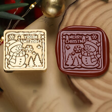 Zriyin Weihnachtsbaum Schneeflocken Wachssiegelstempel Retro Vintage Winterfest Kopf